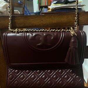 Vintage Tory Burch Shoulder Bag in Burgundy